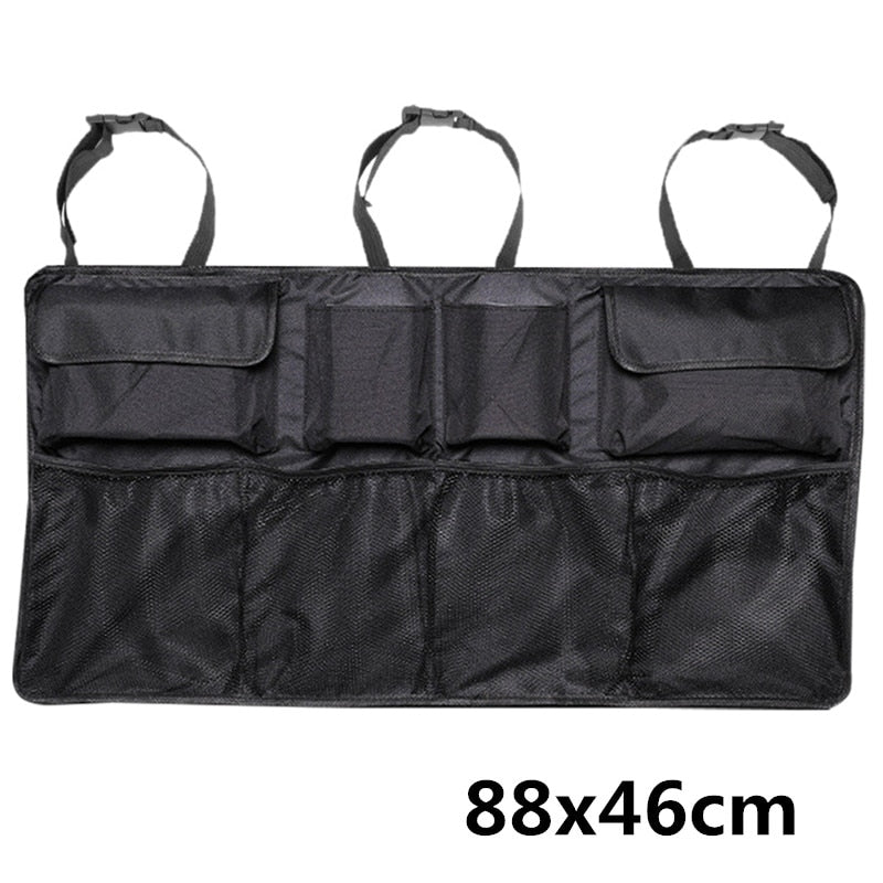 Car Boot Organizer & Seat Back Protector with Multi-Pocket Storage