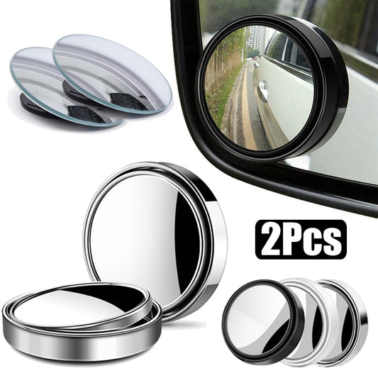 BLIND SPOT MIRRORS x2 – Cars, Vans, 360 degree, Convex, Adjustable, Waterproof, Rear View, Road Traffic Safety