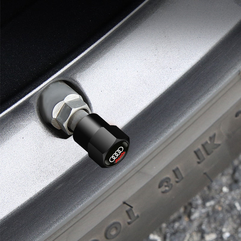 4 Pcs Audi Logo Wheel Tyre Valve Dust Caps