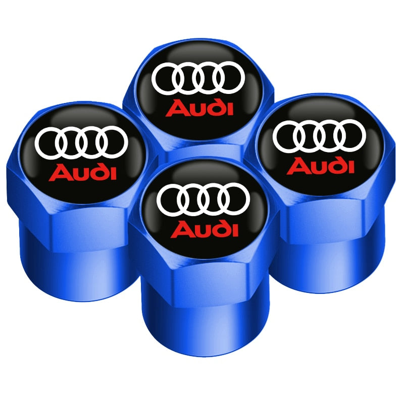 4 Pcs Audi Logo Wheel Tyre Valve Dust Caps