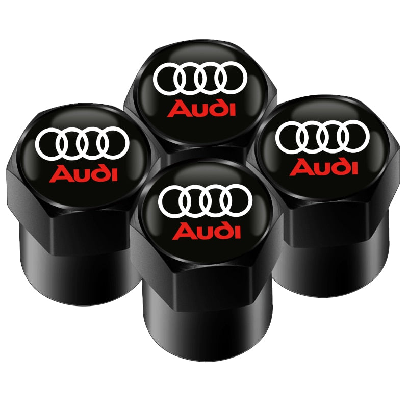 4 Pcs Audi Logo Wheel Tyre Valve Dust Caps