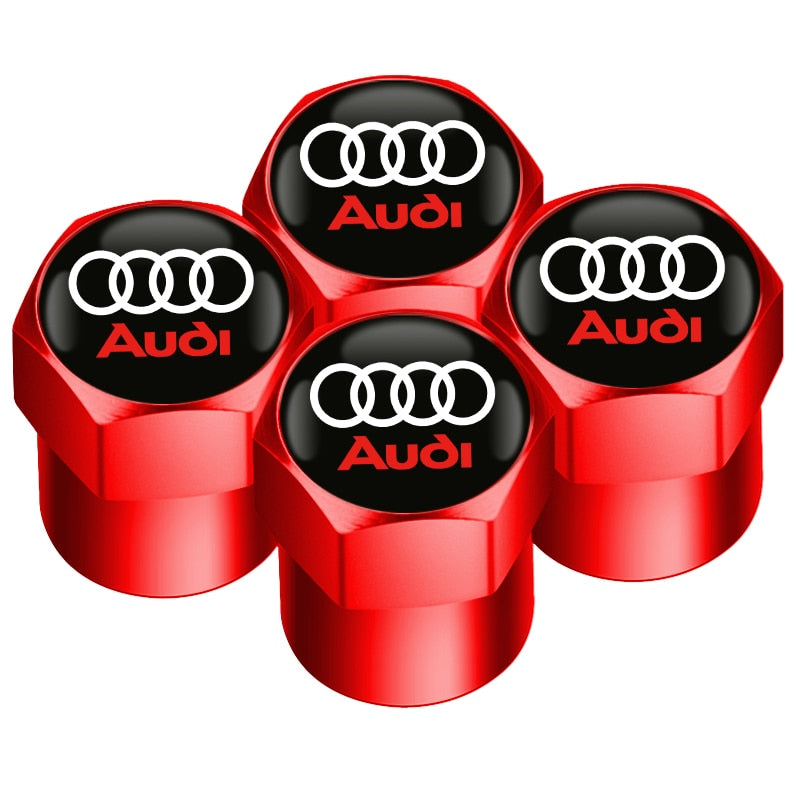 4 Pcs Audi Logo Wheel Tyre Valve Dust Caps