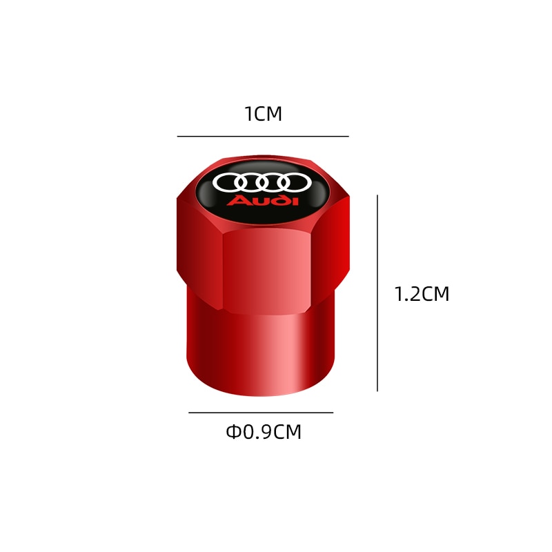 4 Pcs Audi Logo Wheel Tyre Valve Dust Caps