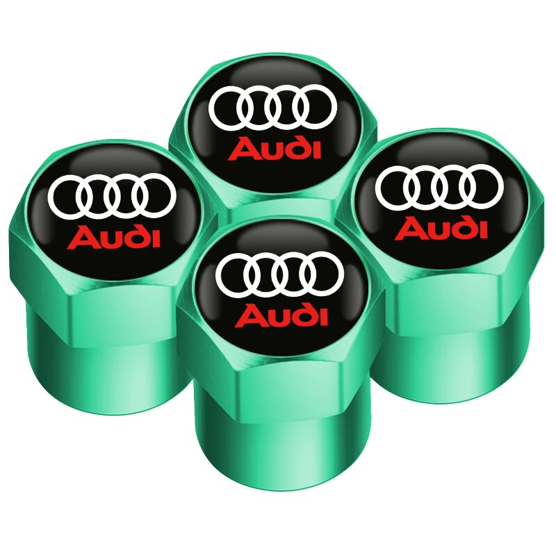 4 Pcs Audi Logo Wheel Tyre Valve Dust Caps
