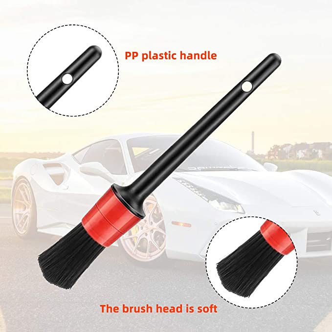 5-Piece Car Detailing Brush Set for Automotive Cleaning