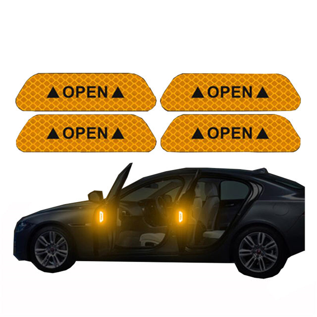 4x Car Door Reflective Warning Stickers