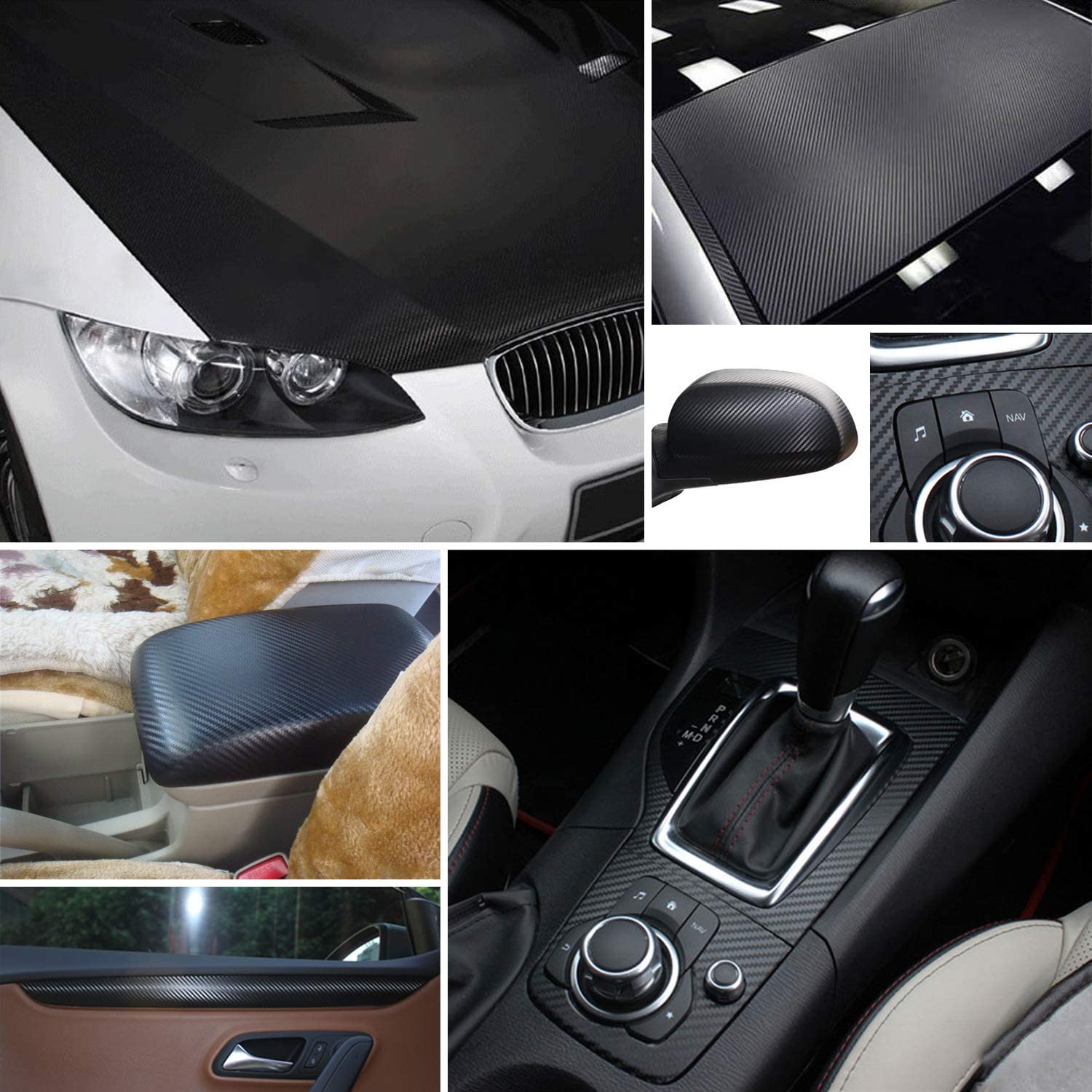 Carbon Fibre Vinyl Wrap Roll | Self-Adhesive Sticker for Cars