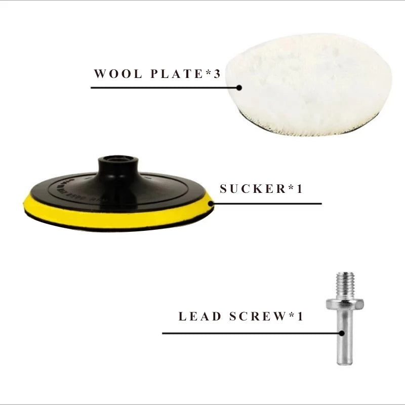 Universal Car Polishing Pads | Includes Disc and Drill Bit Adapter
