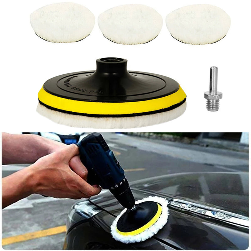 Universal Car Polishing Pads | Includes Disc and Drill Bit Adapter