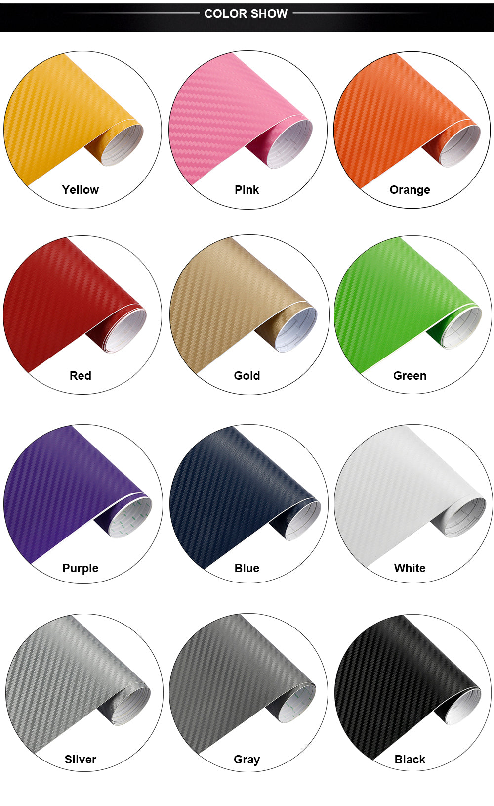 Carbon Fibre Vinyl Wrap Roll | Self-Adhesive Sticker for Cars