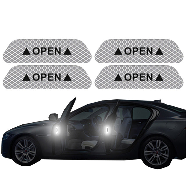 4x Car Door Reflective Warning Stickers