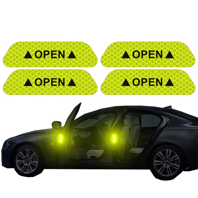 4x Car Door Reflective Warning Stickers